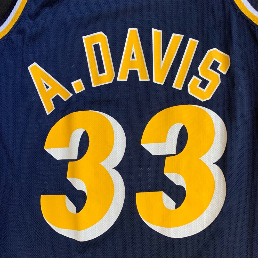 Rare Vintage Champion Antonio Davis Indiana Pacers #33 Blue NBA Jersey 36 Small - Picture 5 of 6